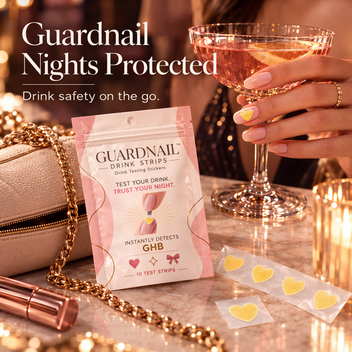 GuardNail™ Drink Testing Stickers